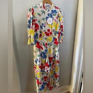 Target * RIXO size 12 NWT floral mock neck cascade ruffle dress